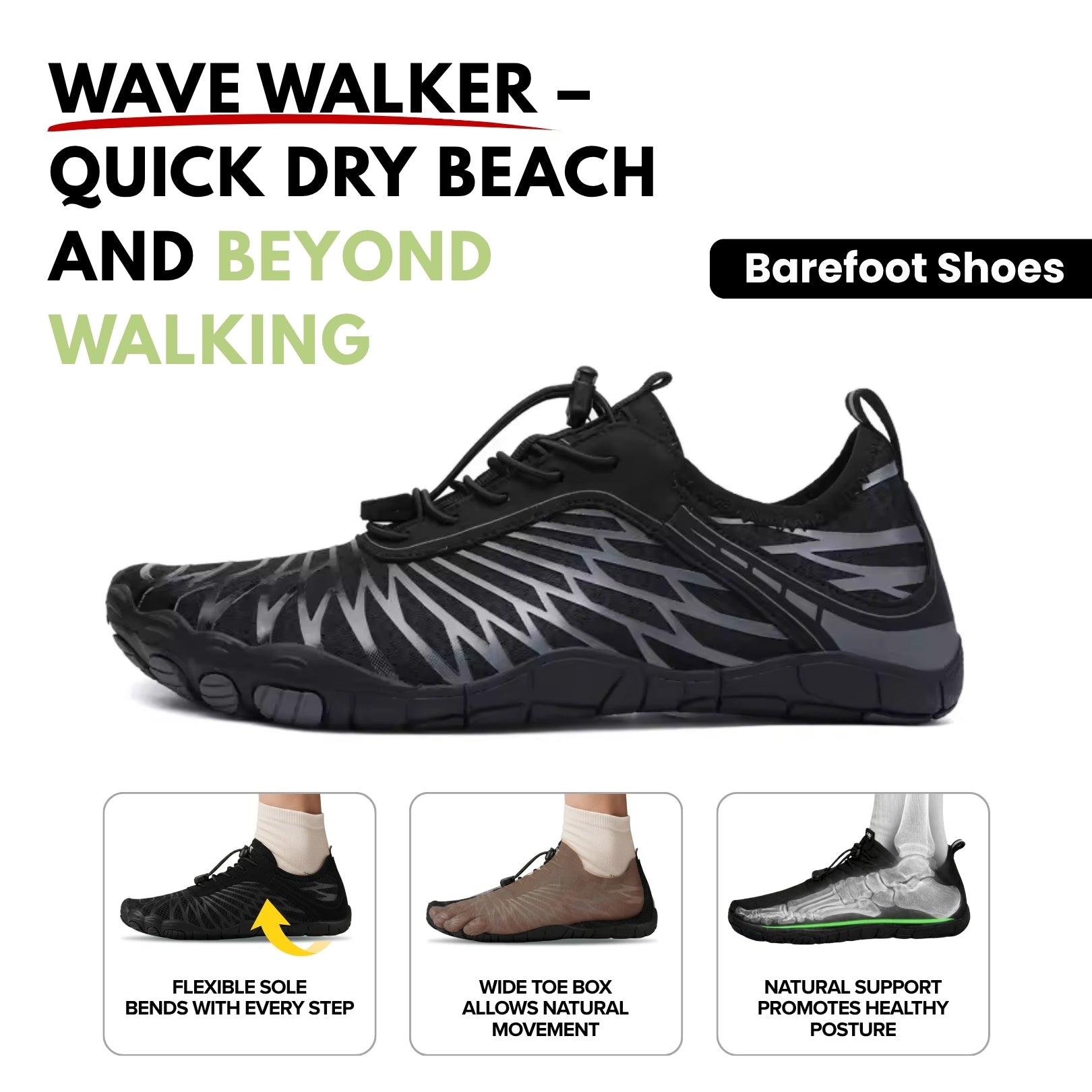 Soleved™ Barefoot Shoes – Wave Walker – Quick Dry Beach and Beyond Walking