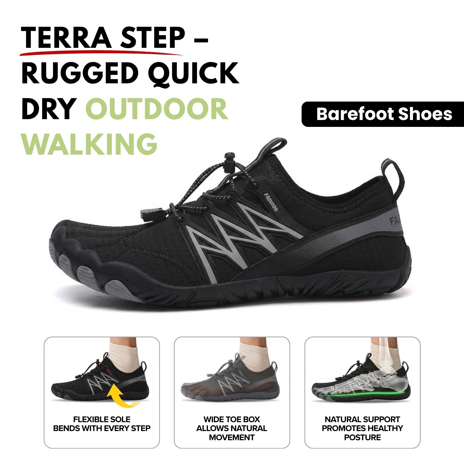 Soleved™ Barefoot Shoes – Terra Step – Rugged Quick Dry Outdoor Walking