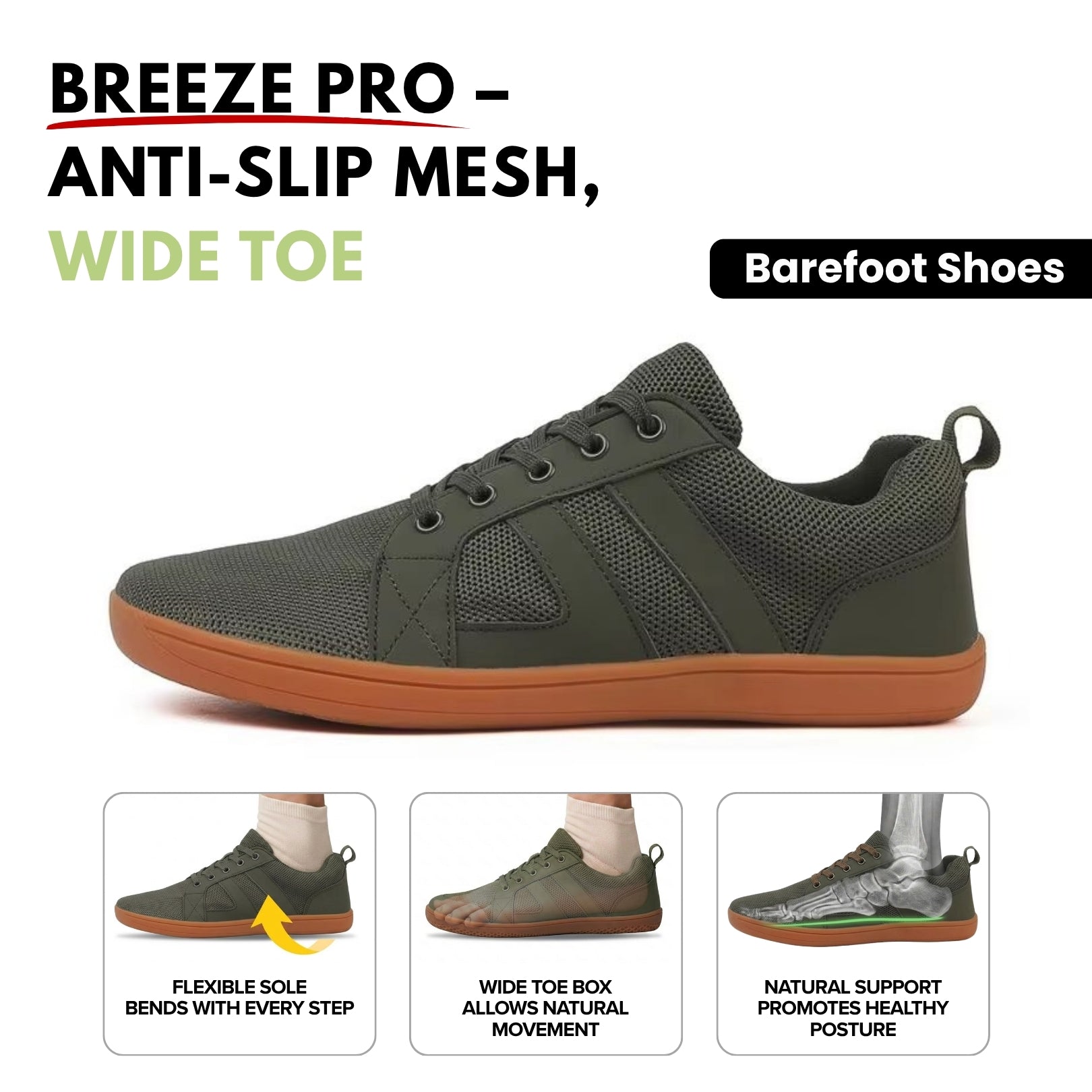 Soleved™ Barefoot Shoes – Breeze Pro - Minimalist Sole for Ground Feel & Natural Stride