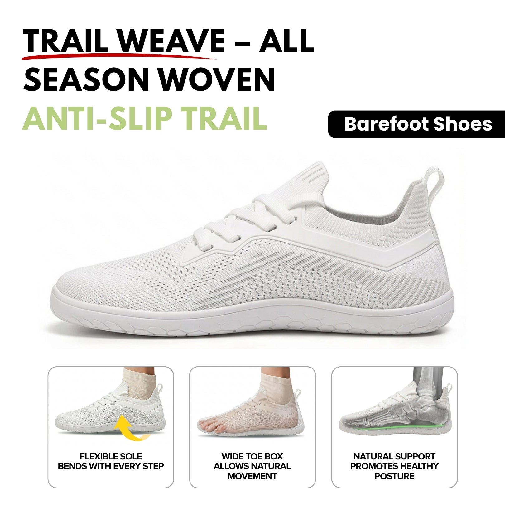 Soleved™ Barefoot Shoes – Trail Weave - Zero-Drop Design for Natural Foot Strength