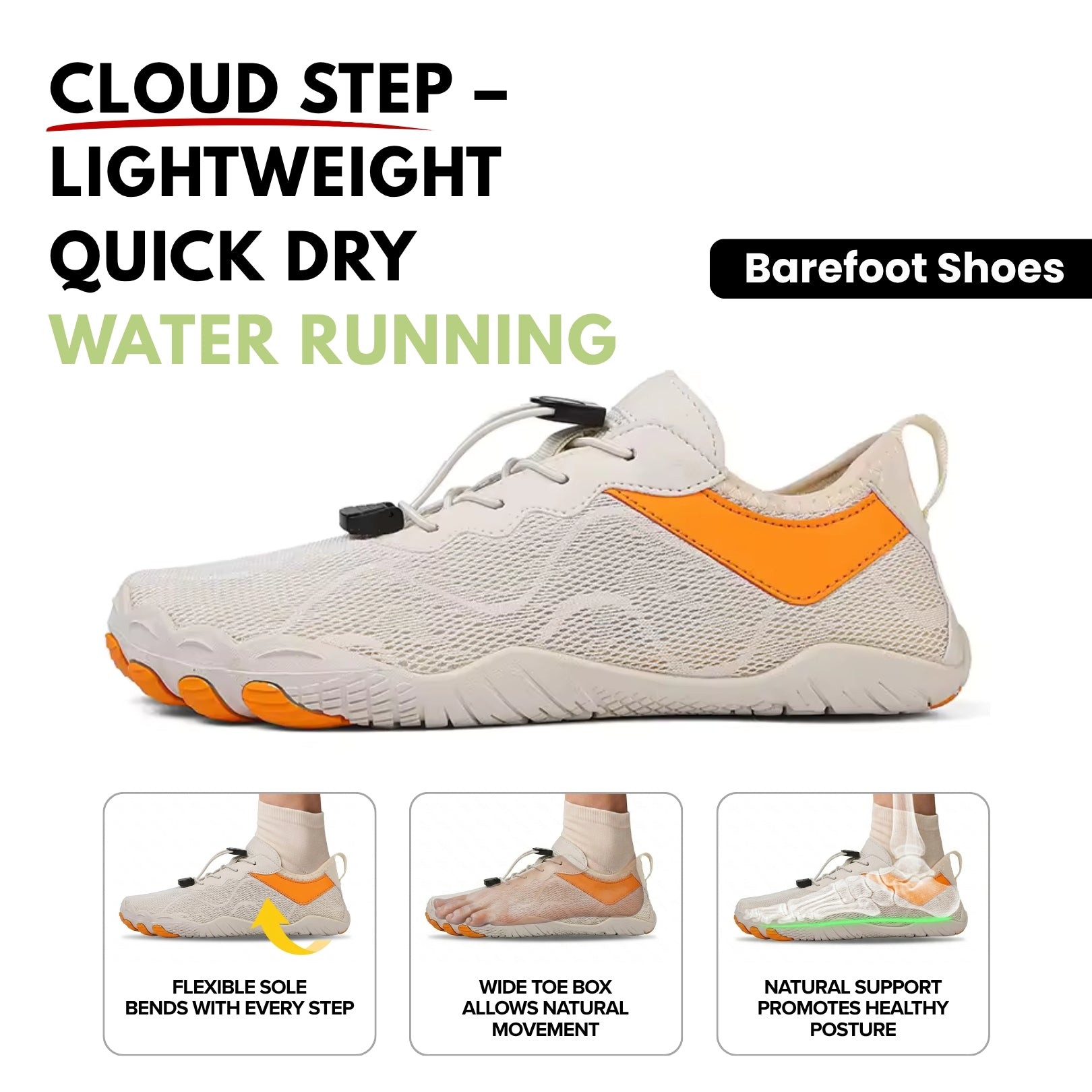 Soleved™ Barefoot Shoes –  Cloud Step – Lightweight Quick Dry Water Running